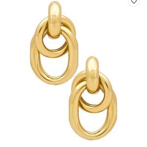 Gold minimalist twist stud earrings #883